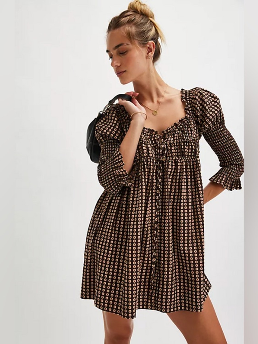 FREE PEOPLE Star Dip Mini Dress XL - Picture 3 of 6